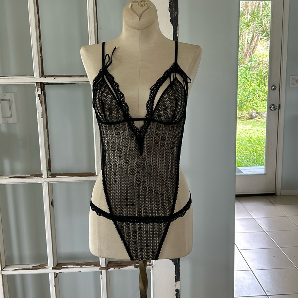 Victoria’s Secret sequin teddy with sexy peekaboo ties